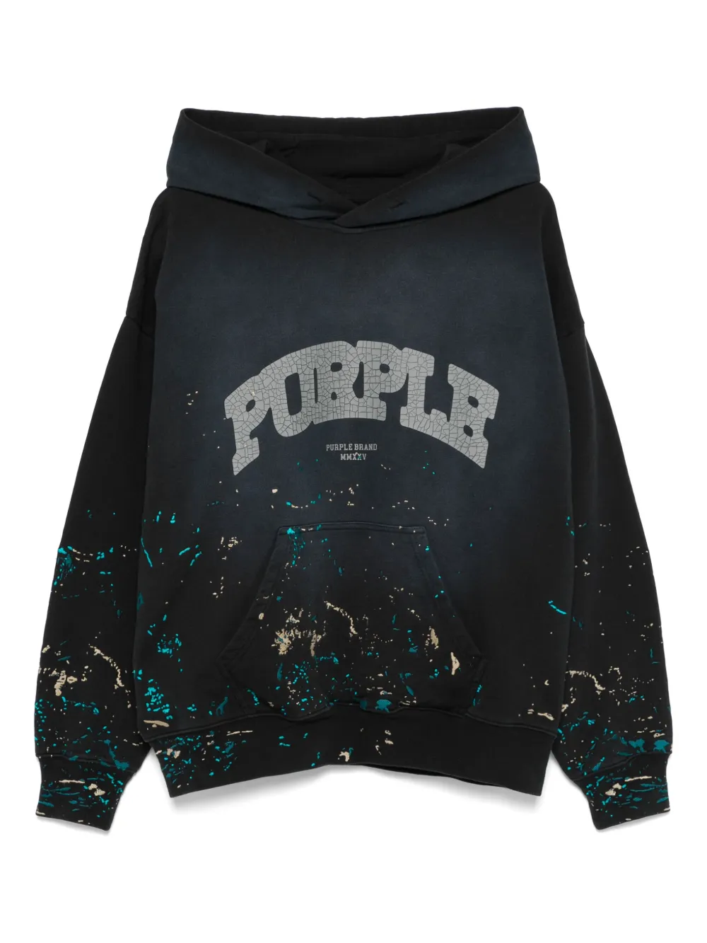 Purple Brand logo-print hoodie | Black | Image 1