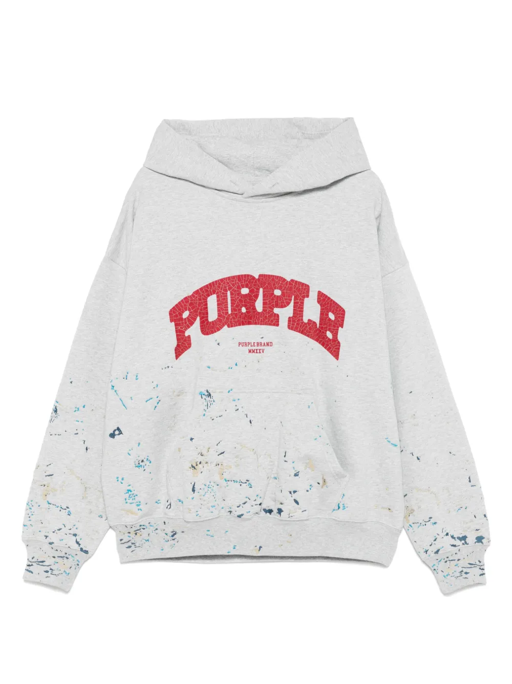Purple Brand logo-print hoodie - Grigio