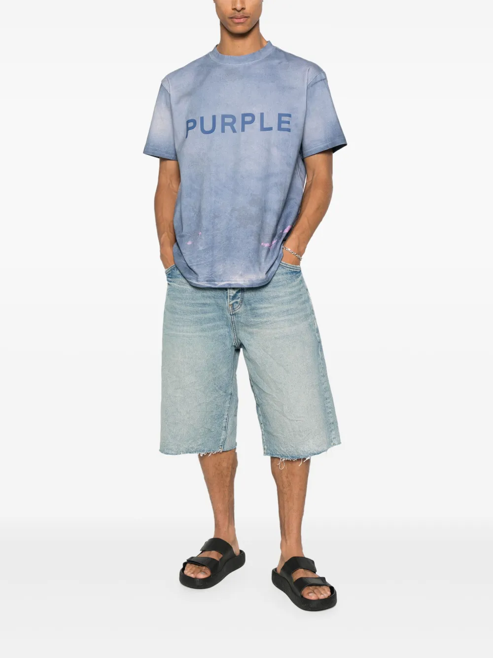 Purple Brand cotton t-shirt - Blauw