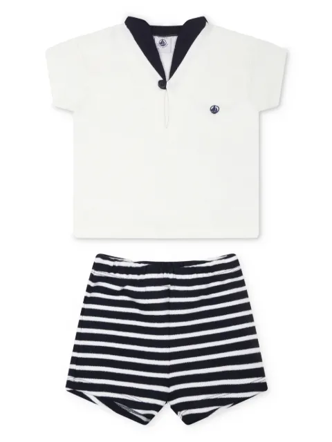 Petit Bateau set de shorts con cuello marinero