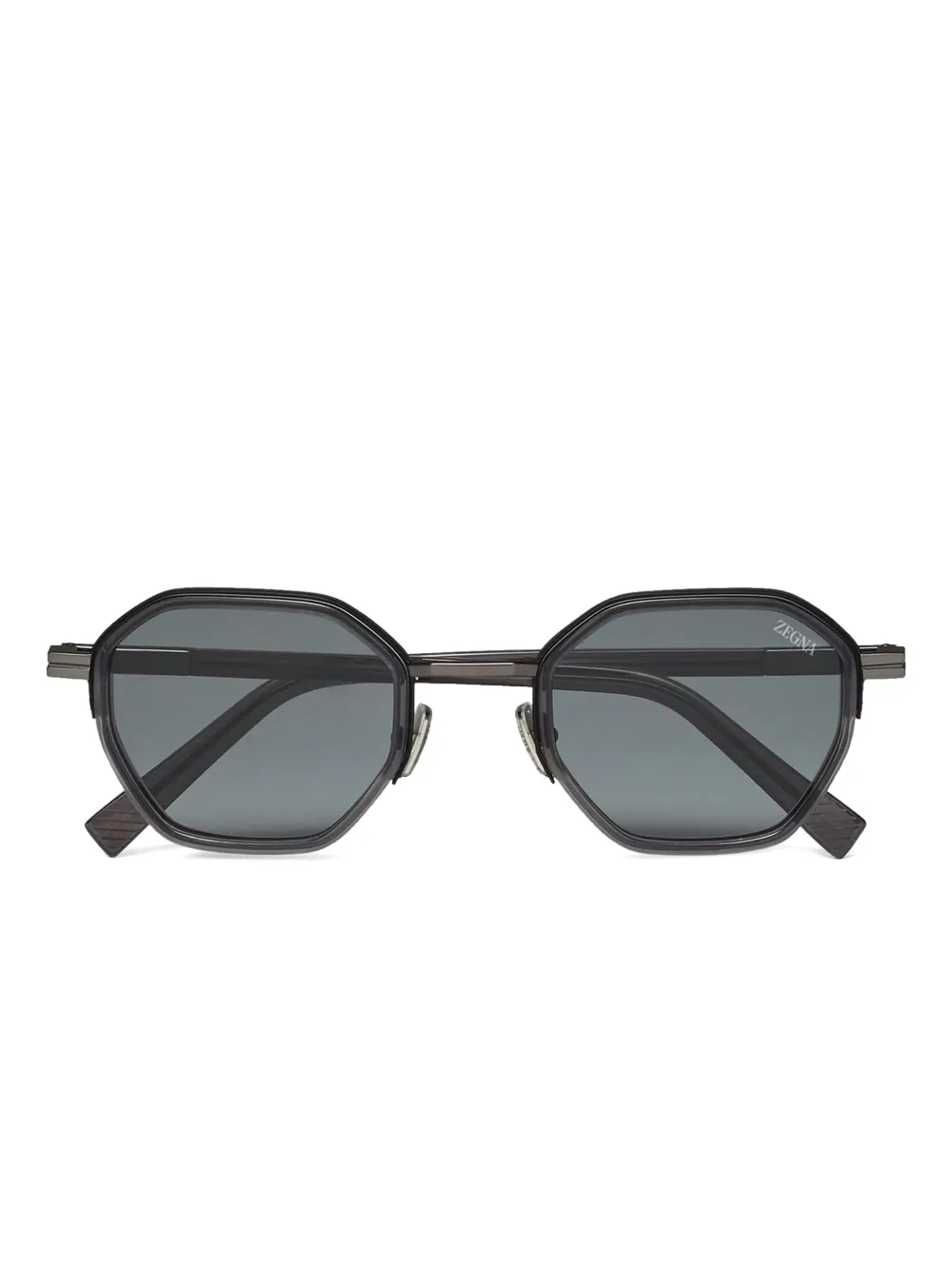 Zegna Zonnebril met geometrisch montuur Grijs
