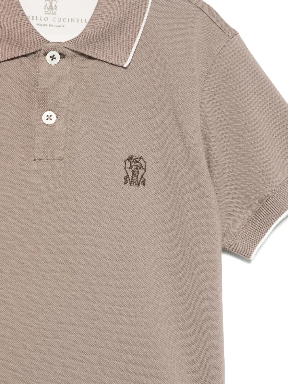 Brunello Cucinelli Kids Piqué poloshirt Grijs