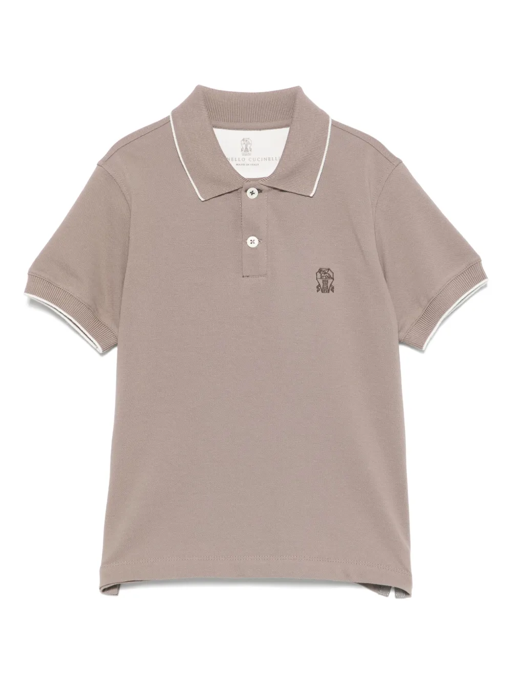 Brunello Cucinelli Kids Piqué poloshirt Grijs