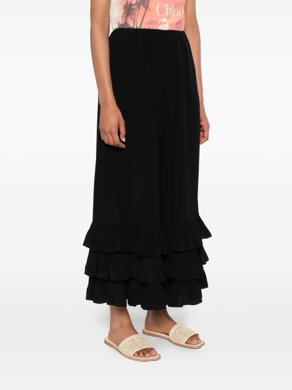 Chloé crepe de chine trousers Zwart