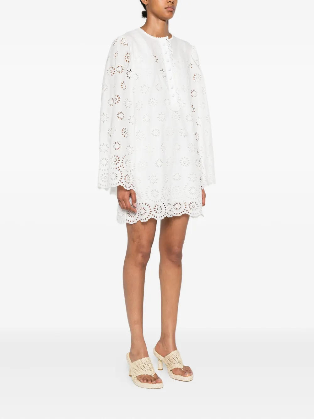 Chloé cotton voile mini dress Wit