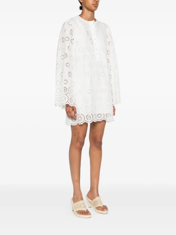 white christmas dresses Chloe Cotton Crepon Gauze Ruffle Dress – Runway Catalog