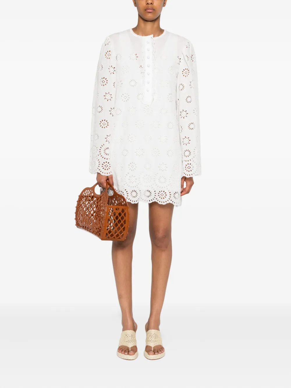 Chloé cotton voile mini dress Wit