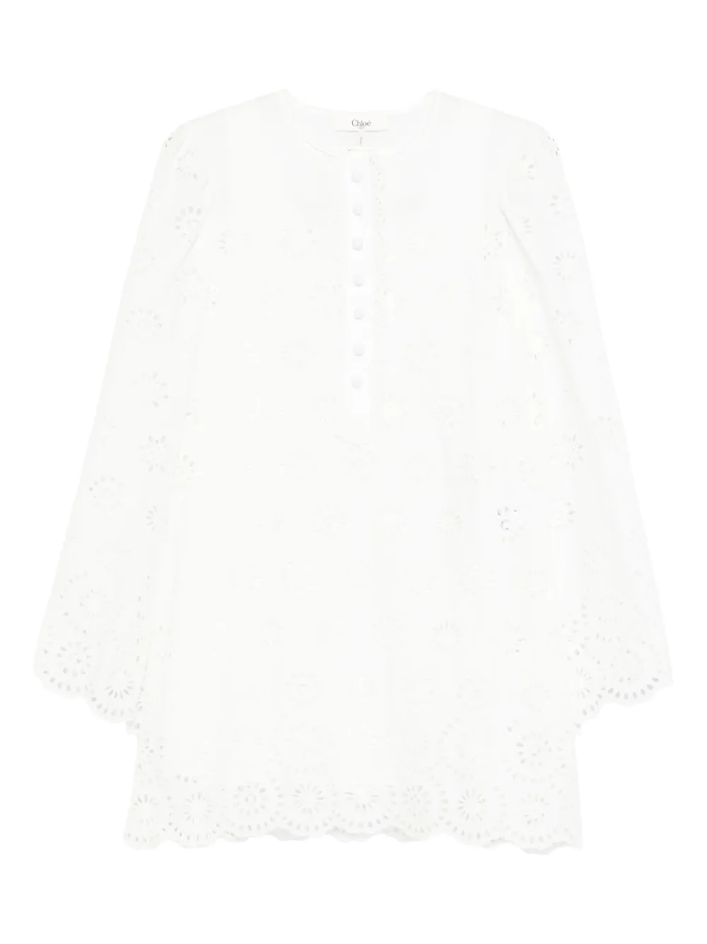 Chloé cotton voile mini dress Wit