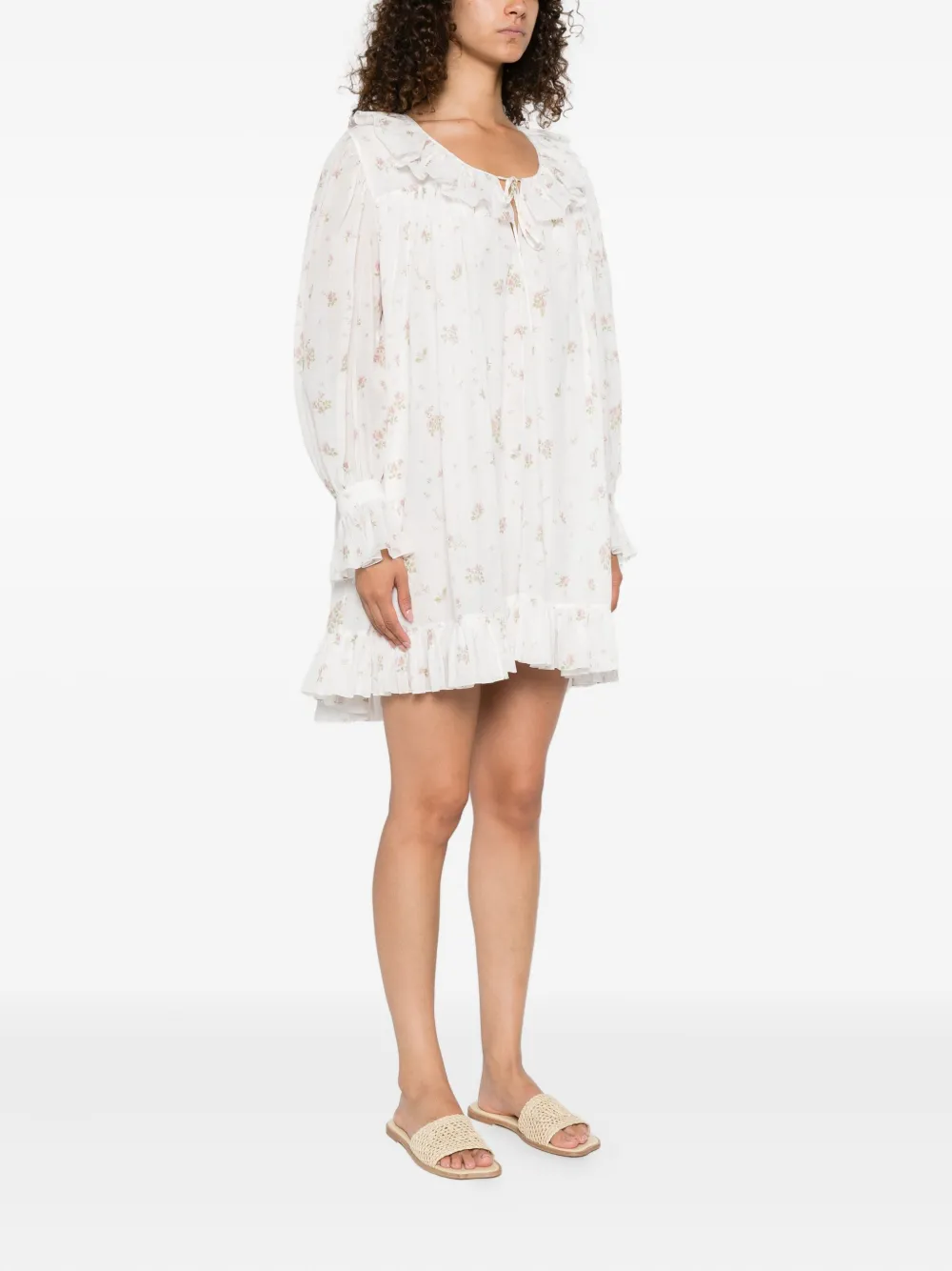 Chloé Mini-jurk met bloemenprint Wit