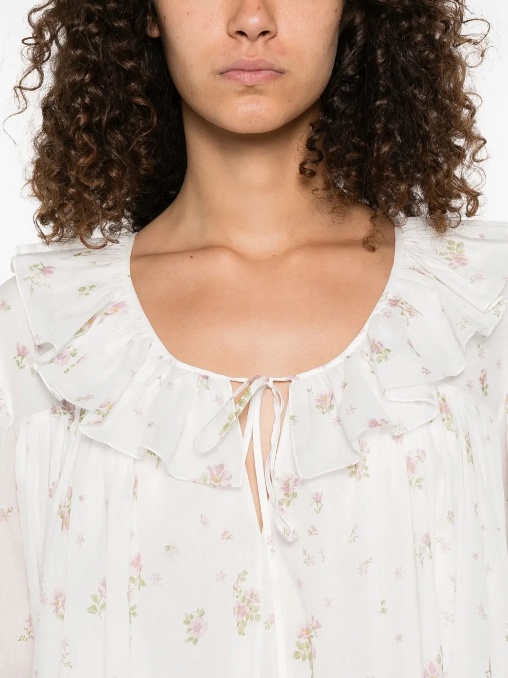 Chloé Mini-jurk met bloemenprint Wit