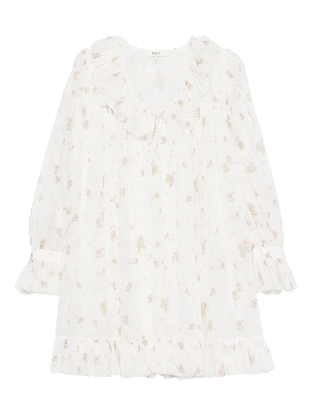 Chloé Mini-jurk met bloemenprint Wit
