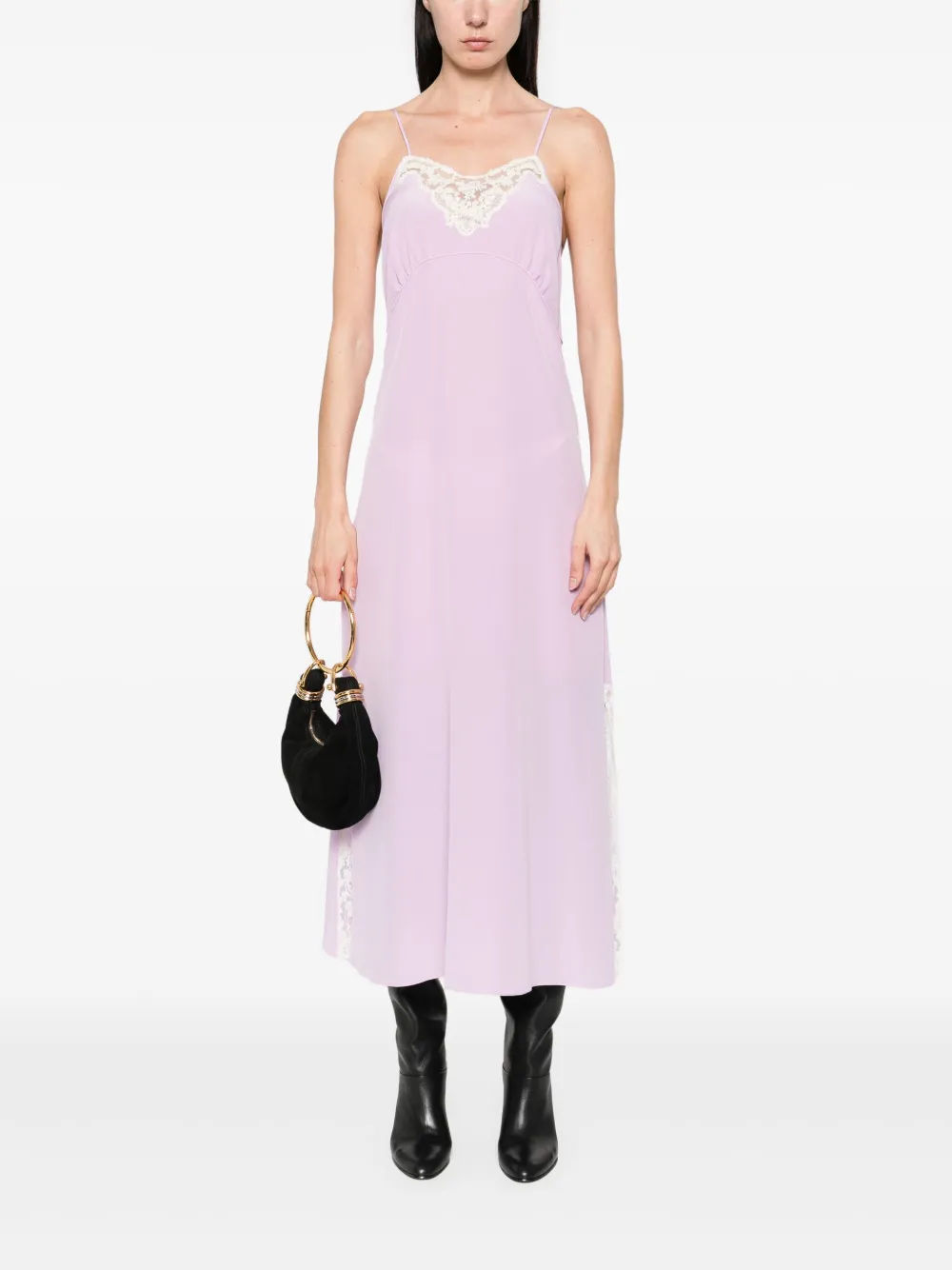 Chloé Midi-jurk met kant Paars