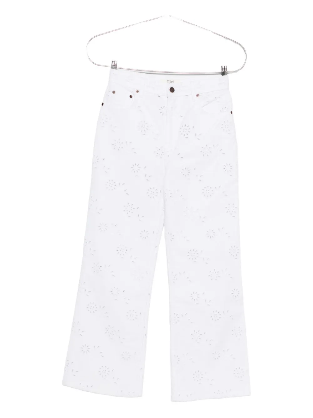 Chloé eyelet-embroidered jeans - Bianco