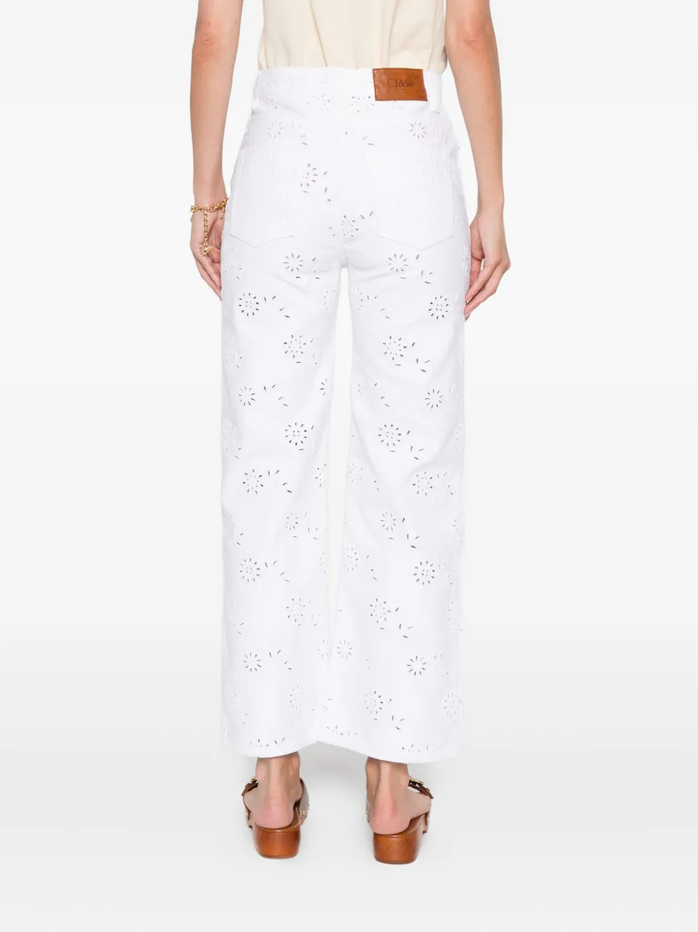 Chloé eyelet-embroidered jeans Wit