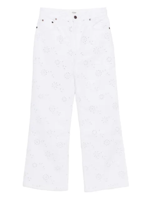 Chloé eyelet-embroidered jeans