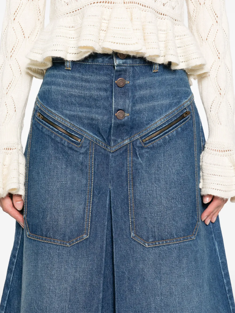 Chloé Midi-spijkerrok Blauw