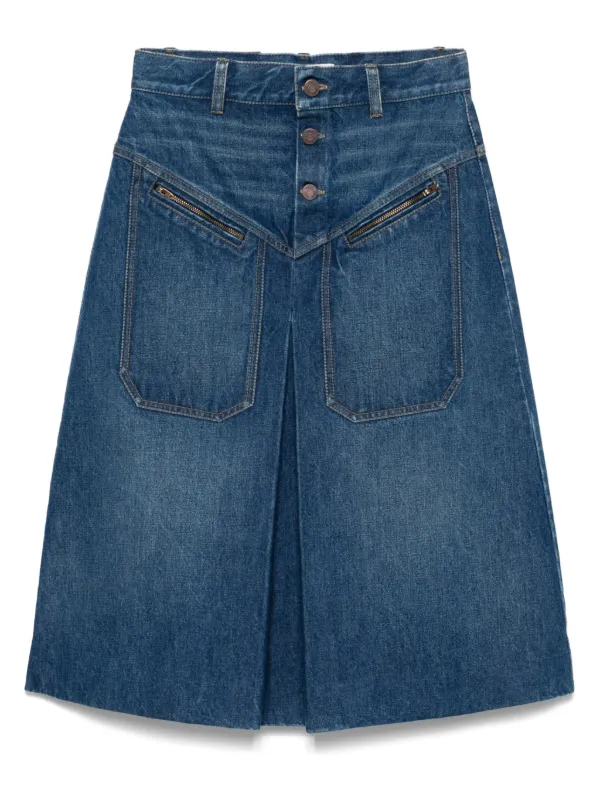 Chloé Denim Midi Skirt | Blue | FARFETCH Chloé Denim Midi Skirt | Blue | FARFETCH