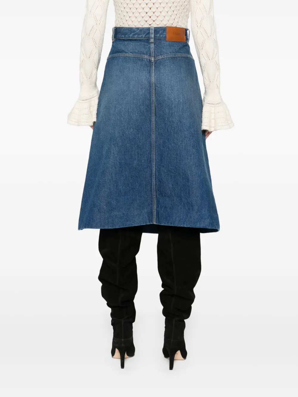 Chloé Midi-spijkerrok Blauw