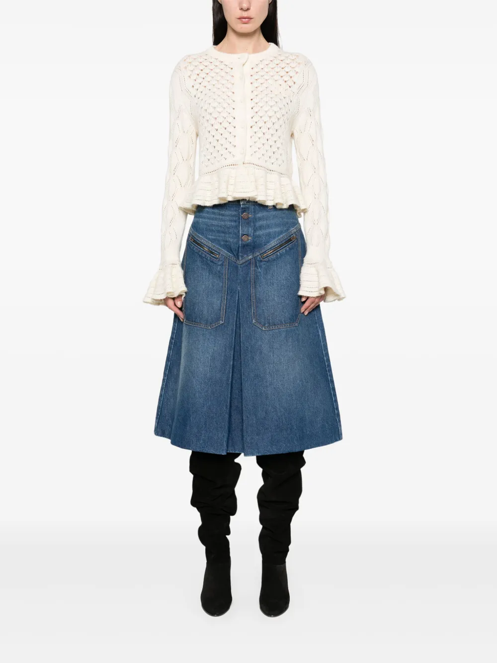Chloé Midi-spijkerrok Blauw