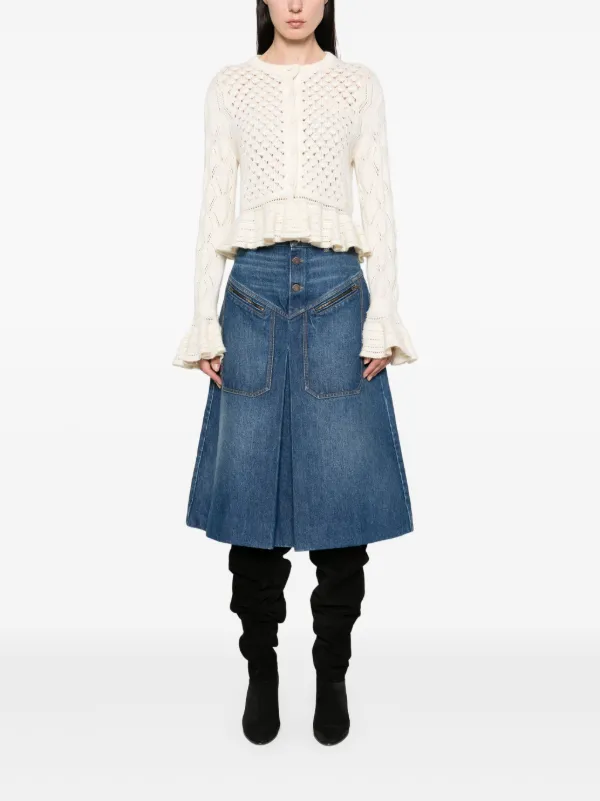 Chloé Denim Midi Skirt | Blue | FARFETCH