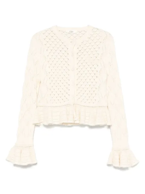 Chloé open-knit ruffled cardigan