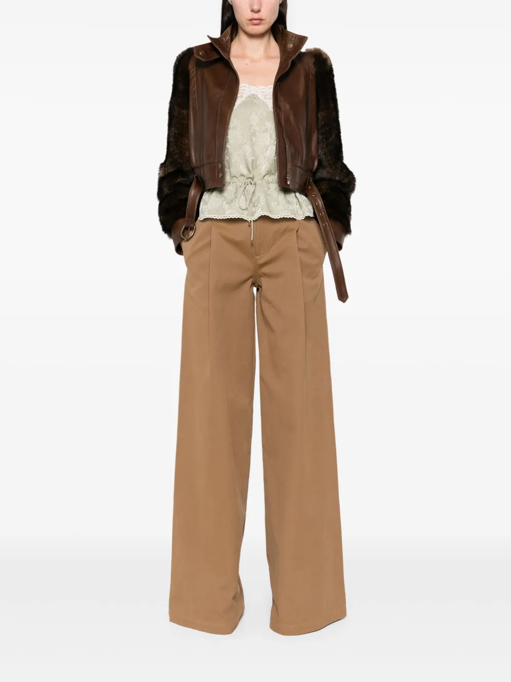 Chloé Klassische Lederjacke In Brown