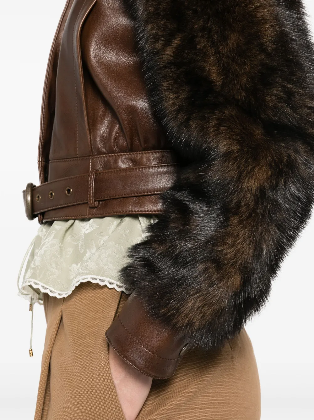 Chloé Klassische Lederjacke In Brown