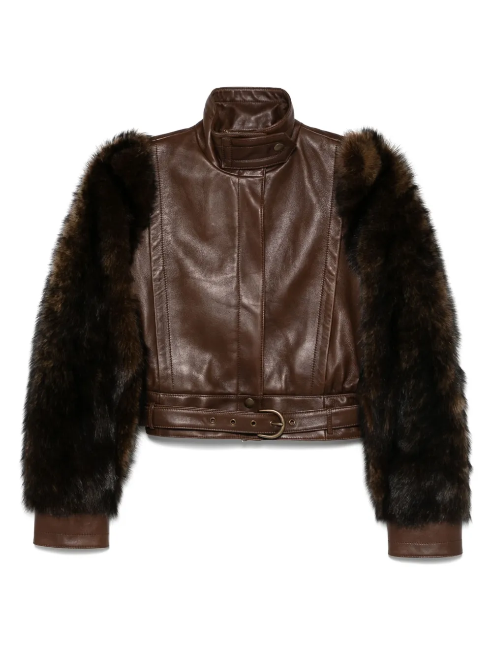 Chloé Klassische Lederjacke In Brown