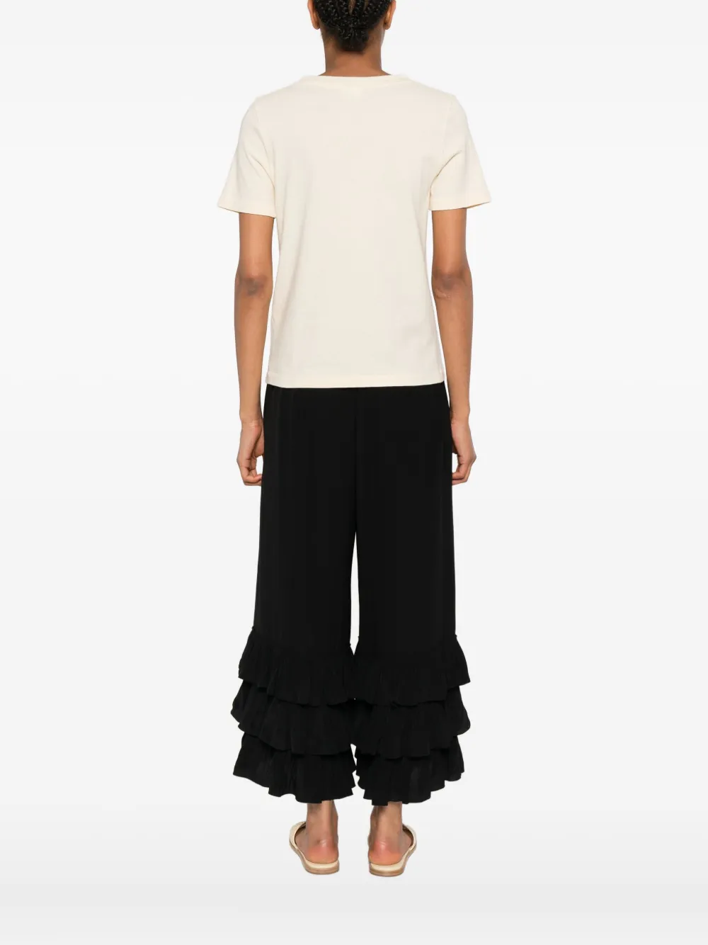 Chloé T-shirt met logoprint Beige