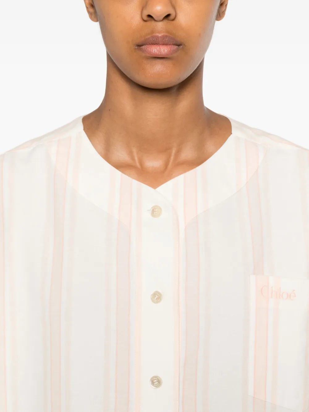 Chloé long-sleeve crop top Roze