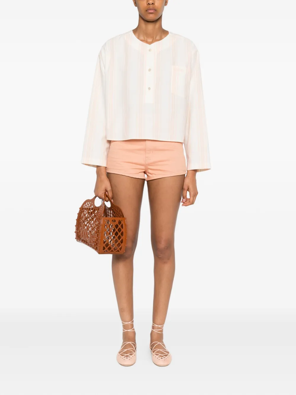 Chloé long-sleeve crop top Roze
