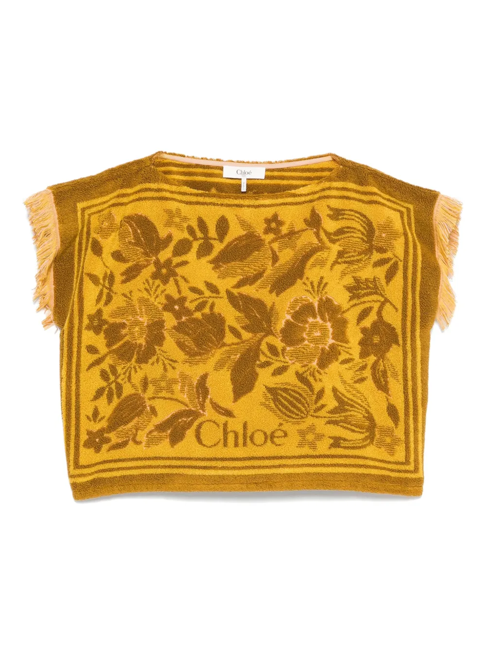 Chloé boat-neck jacquard top Geel