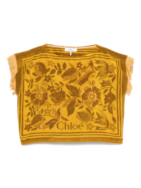 Chloé boat-neck jacquard top