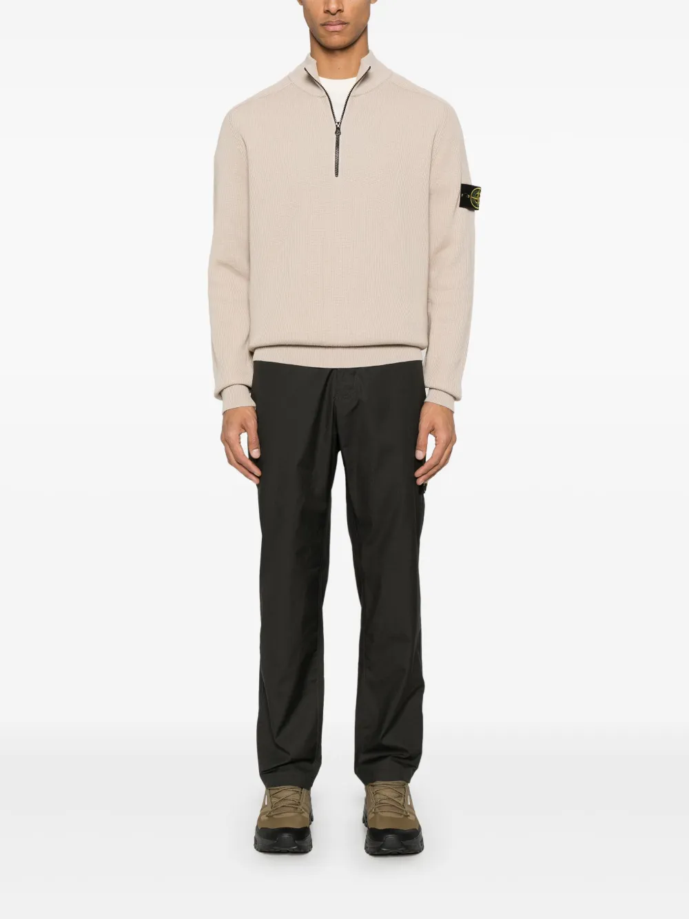 Stone Island Broek met Compass-logopatch - Zwart