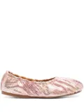 Forte Forte laminated snake-print ballet flats - Pink