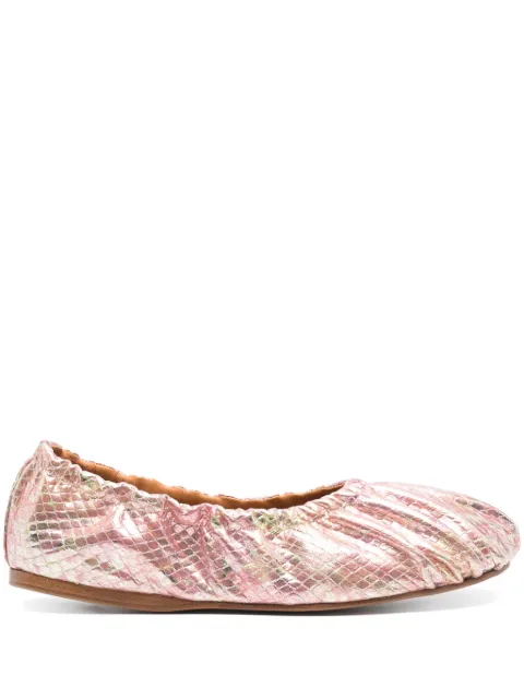 Forte Forte flats con estampado de piel de serpiente