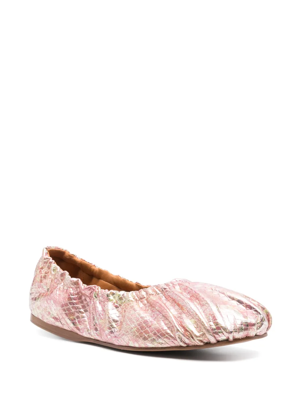 Forte Forte Ballerina's met slangenprint - Roze