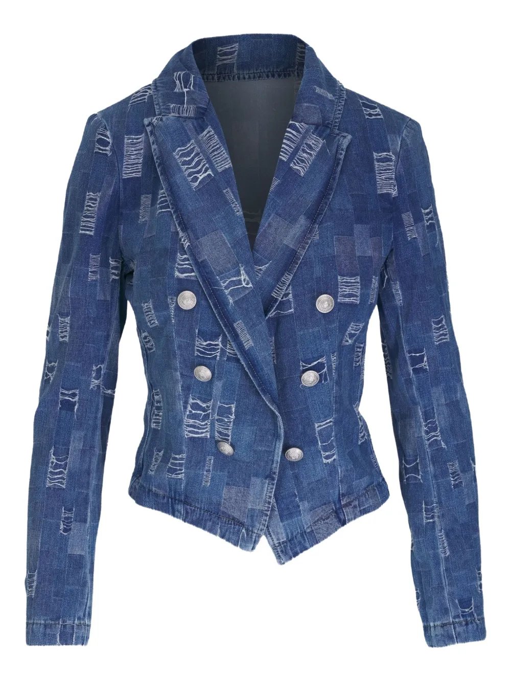 L'Agence Denim jack met dubbele rij knopen Blauw