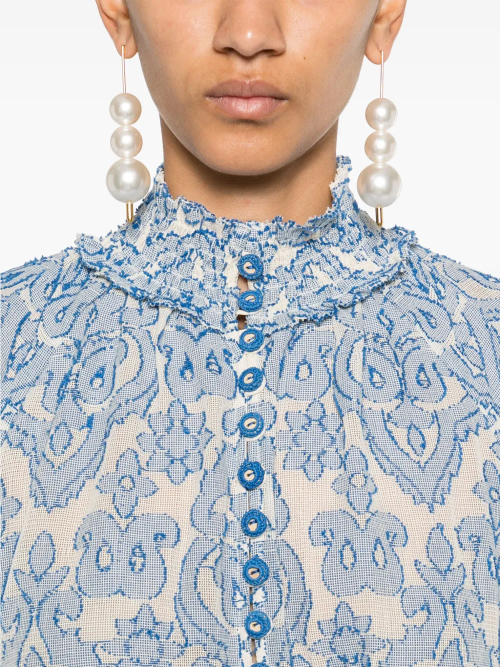 ZIMMERMANN Wylie Lantern midi-jurk Blauw