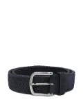 BOSS leather-trim woven belt - Blue