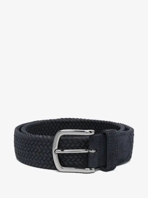 BOSS woven belt with suede trims