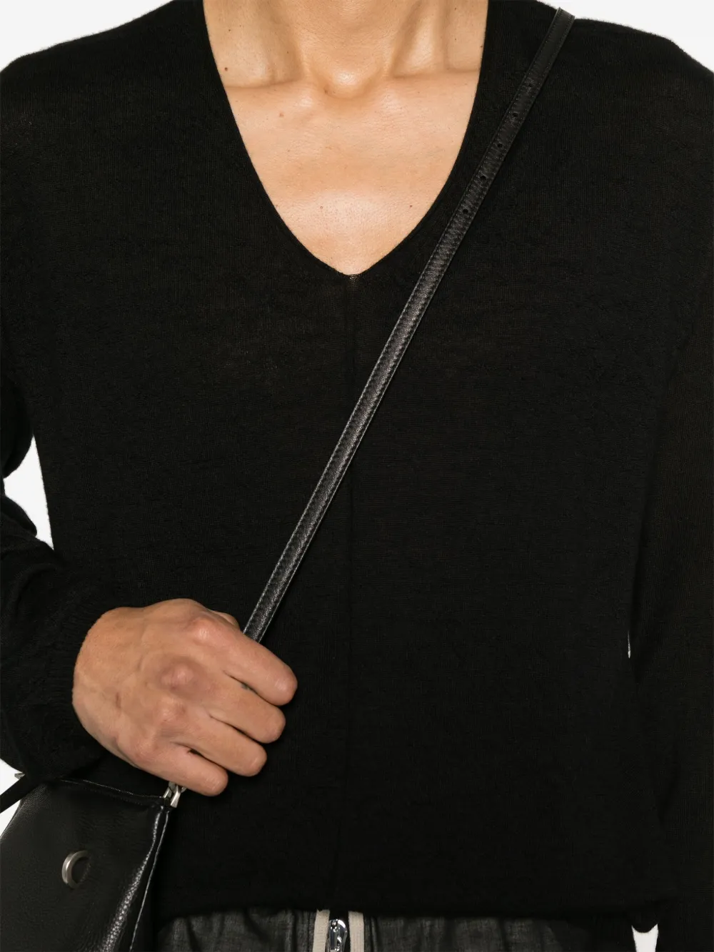 Rick Owens T-shirt met V-hals Zwart