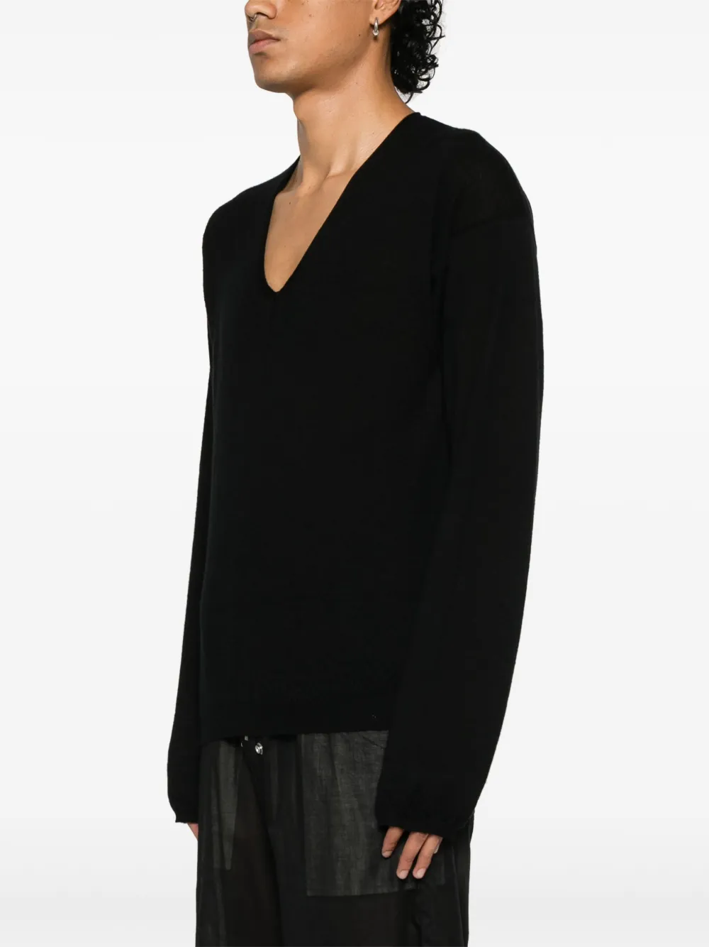 Rick Owens T-shirt met V-hals Zwart