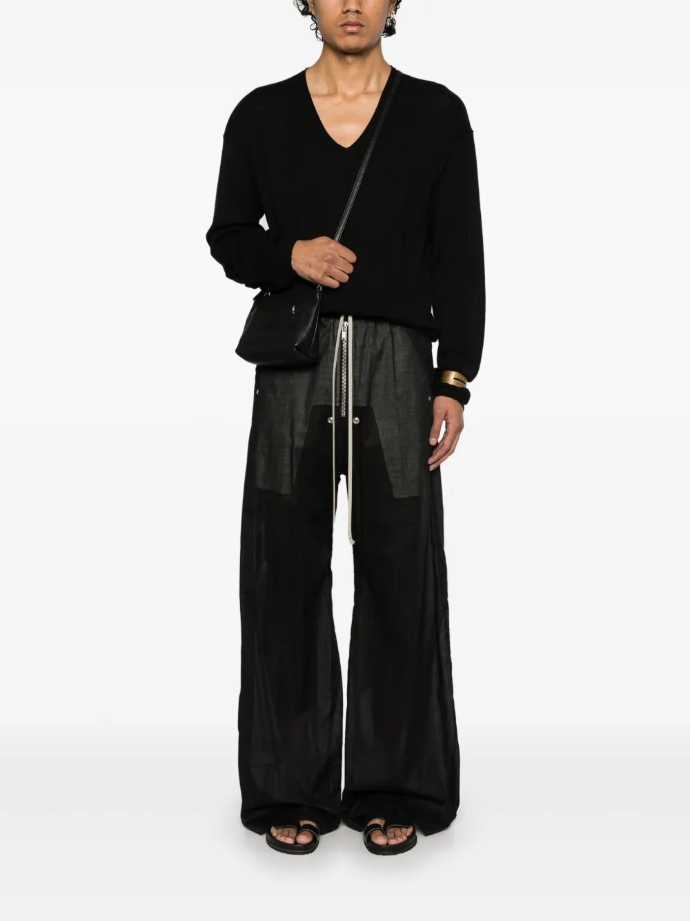 Rick Owens T-shirt met V-hals Zwart