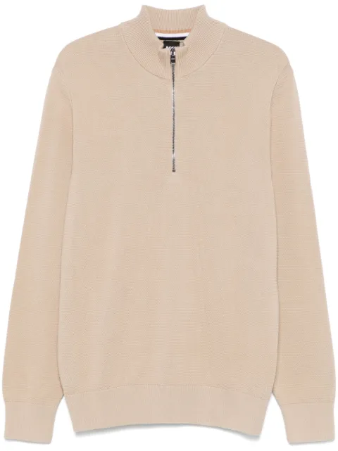 BOSS zipped cotton sweater