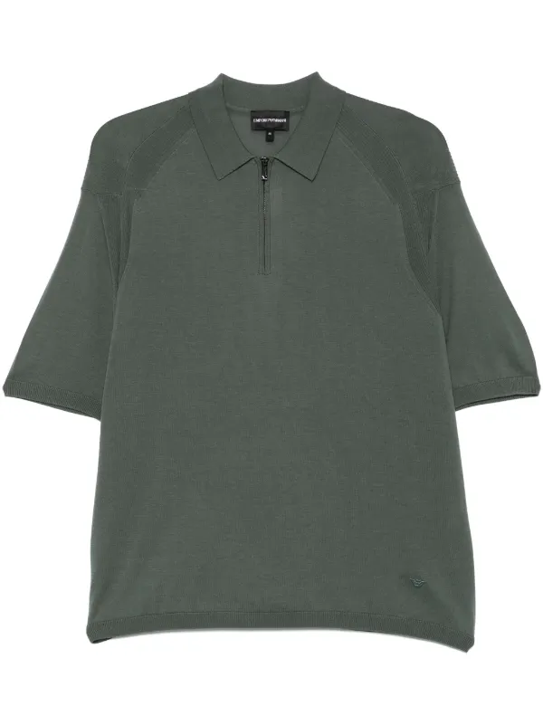 Emporio Armani fine-knit Polo Shirt Green FARFETCH IN