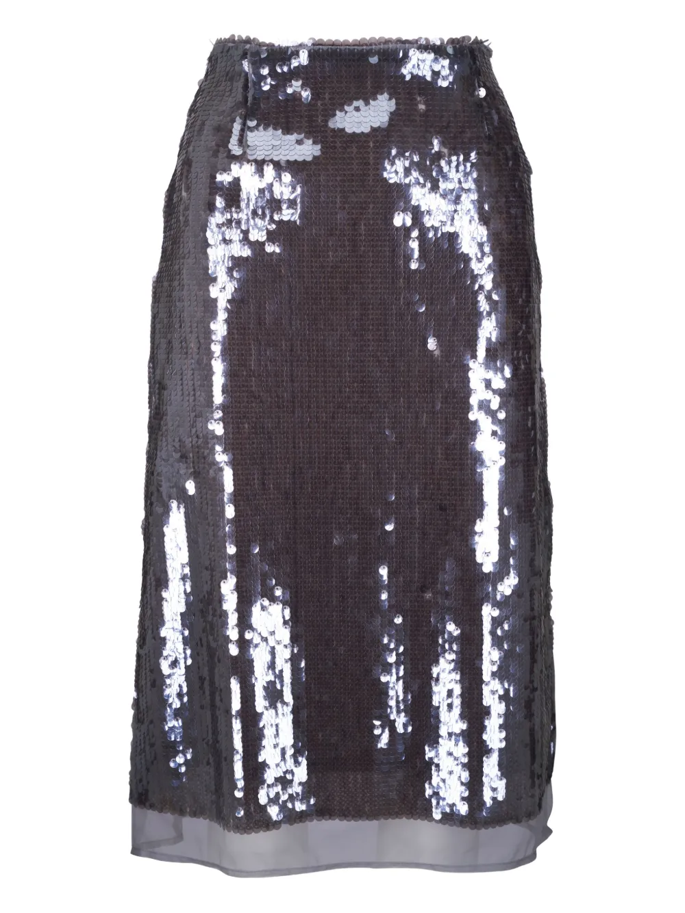 Odeeh sequinned midi skirt | Silver | Image 1