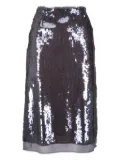 Odeeh sequinned midi skirt - Silver