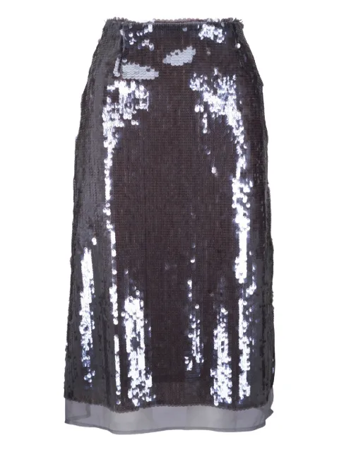 Odeeh falda midi con detalles de lentejuelas