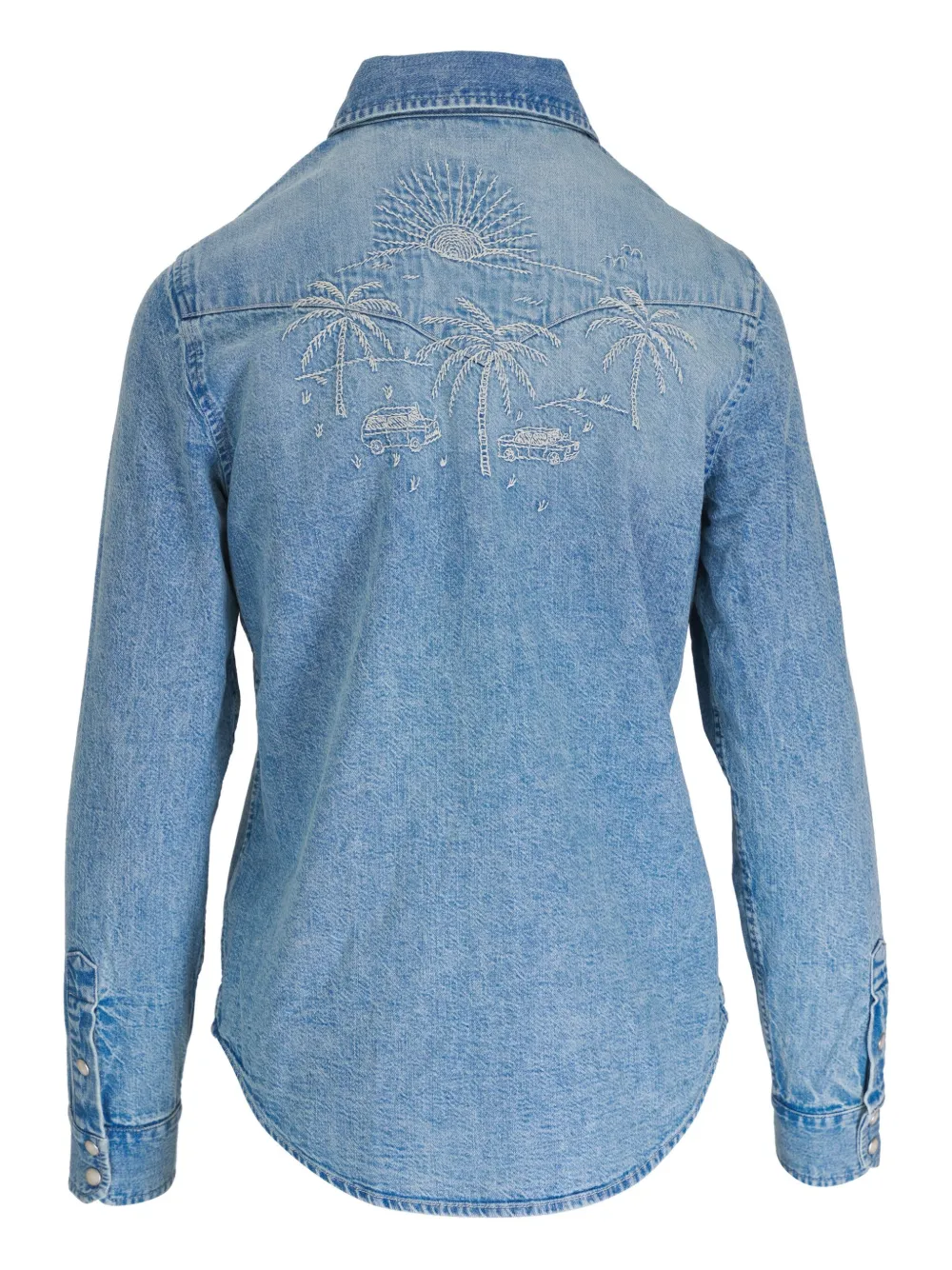 MOTHER embroidered denim overshirt - Blauw